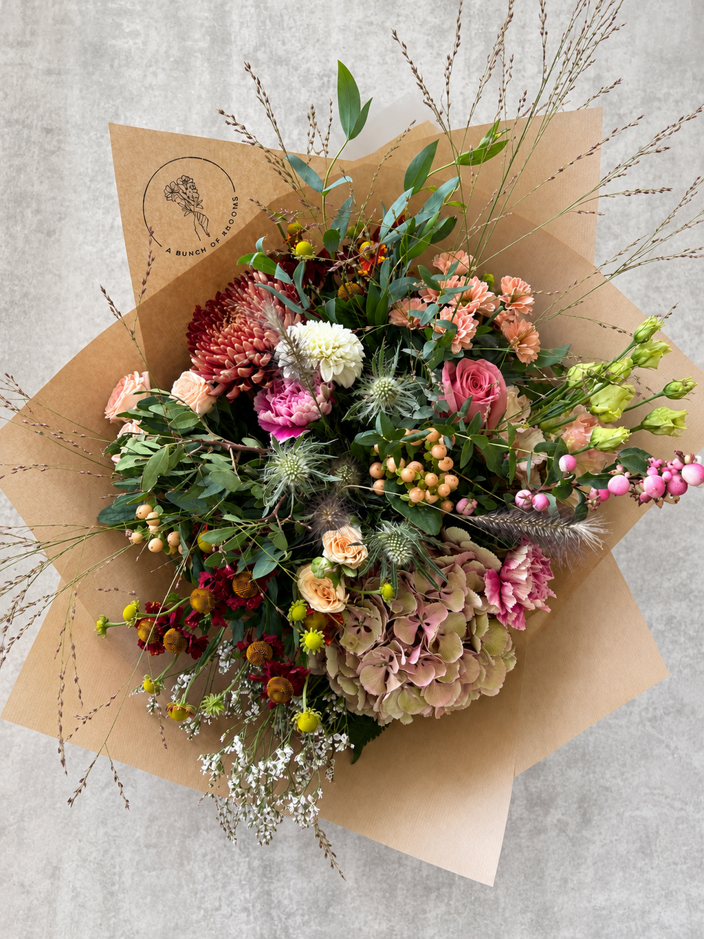 Autumn seasonal flower bouquet by A Bunch of Blooms