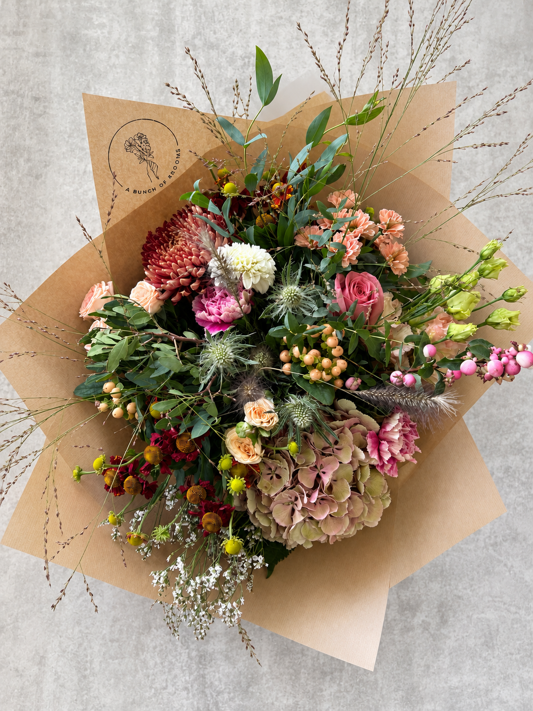 Autumn seasonal flower bouquet by A Bunch of Blooms