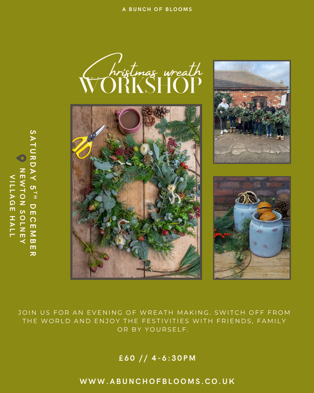 Festive wreath workshop / 5/12/26 / 4pm / £60