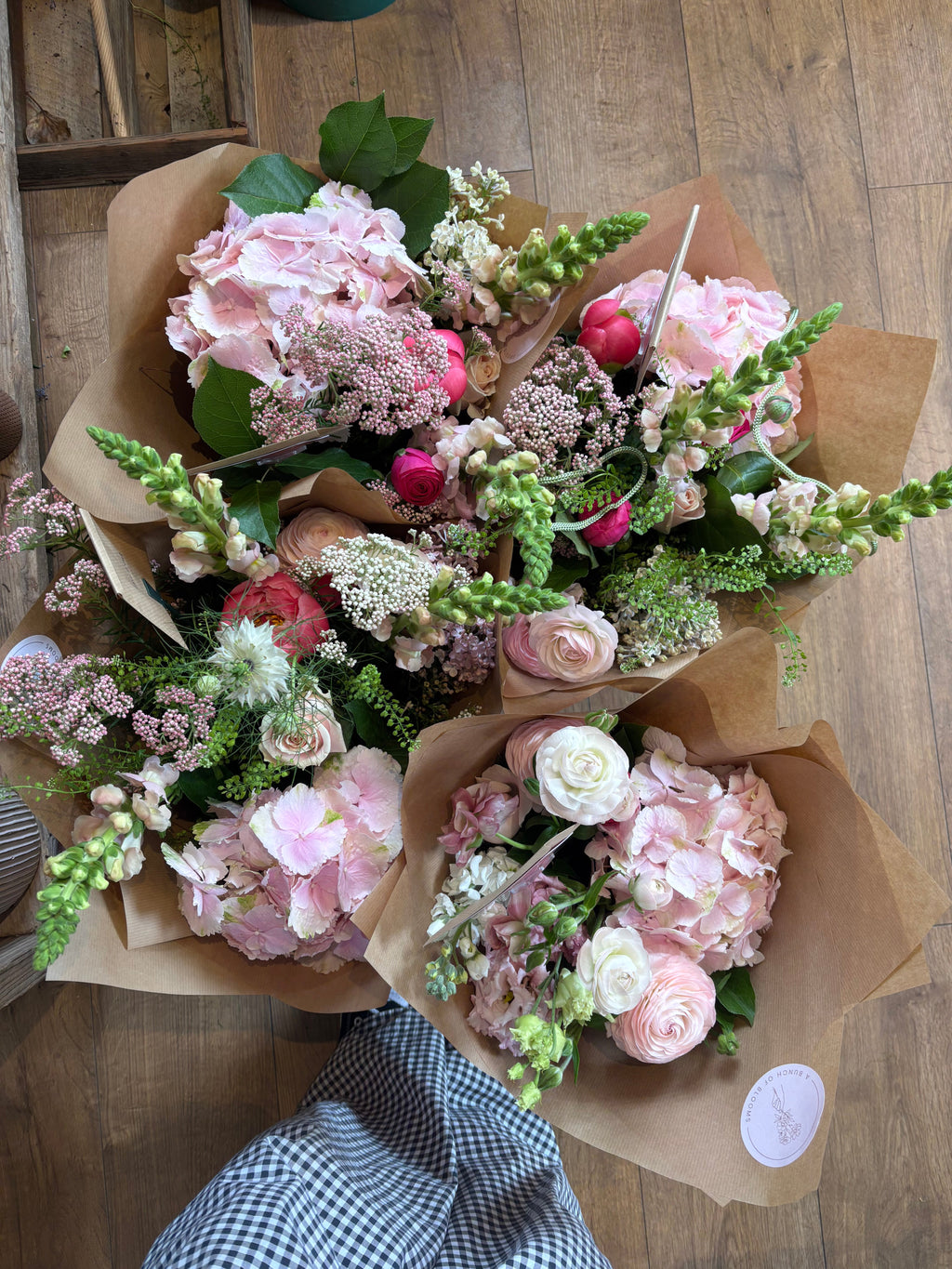 Hand-tied seasonal flower bouquet by A Bunch of Blooms