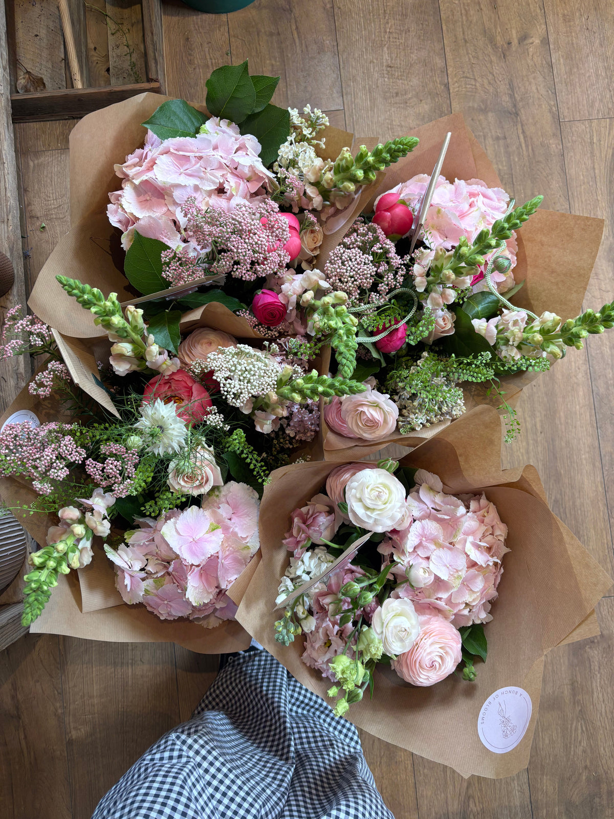 Hand-tied seasonal flower bouquet by A Bunch of Blooms