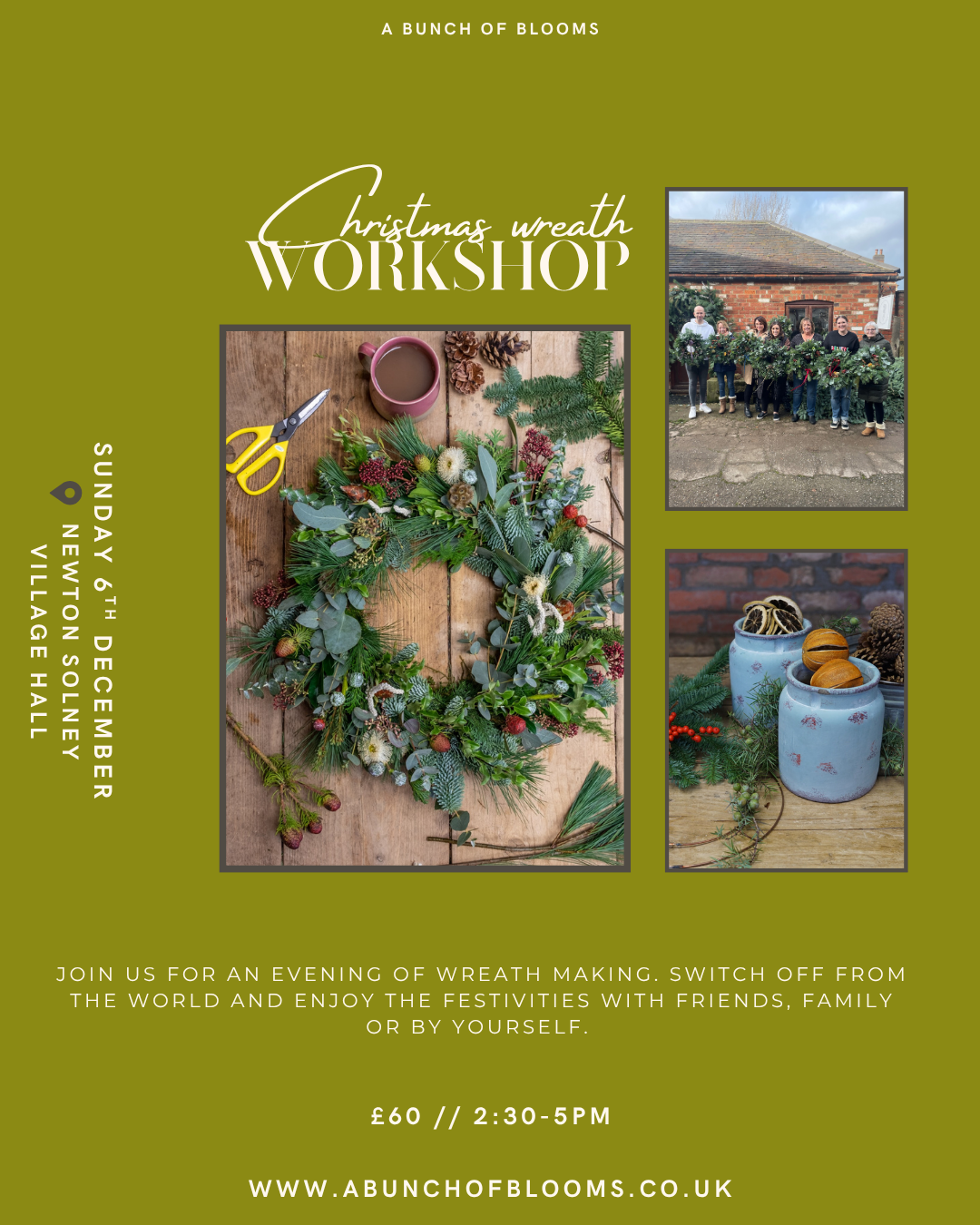 Festive wreath workshop 6/12/26 2:30pm